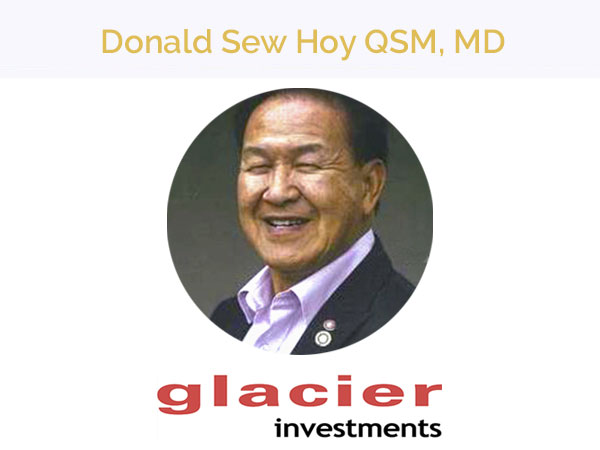 Donald Sew Hoy QSM Glacier Investments MD.